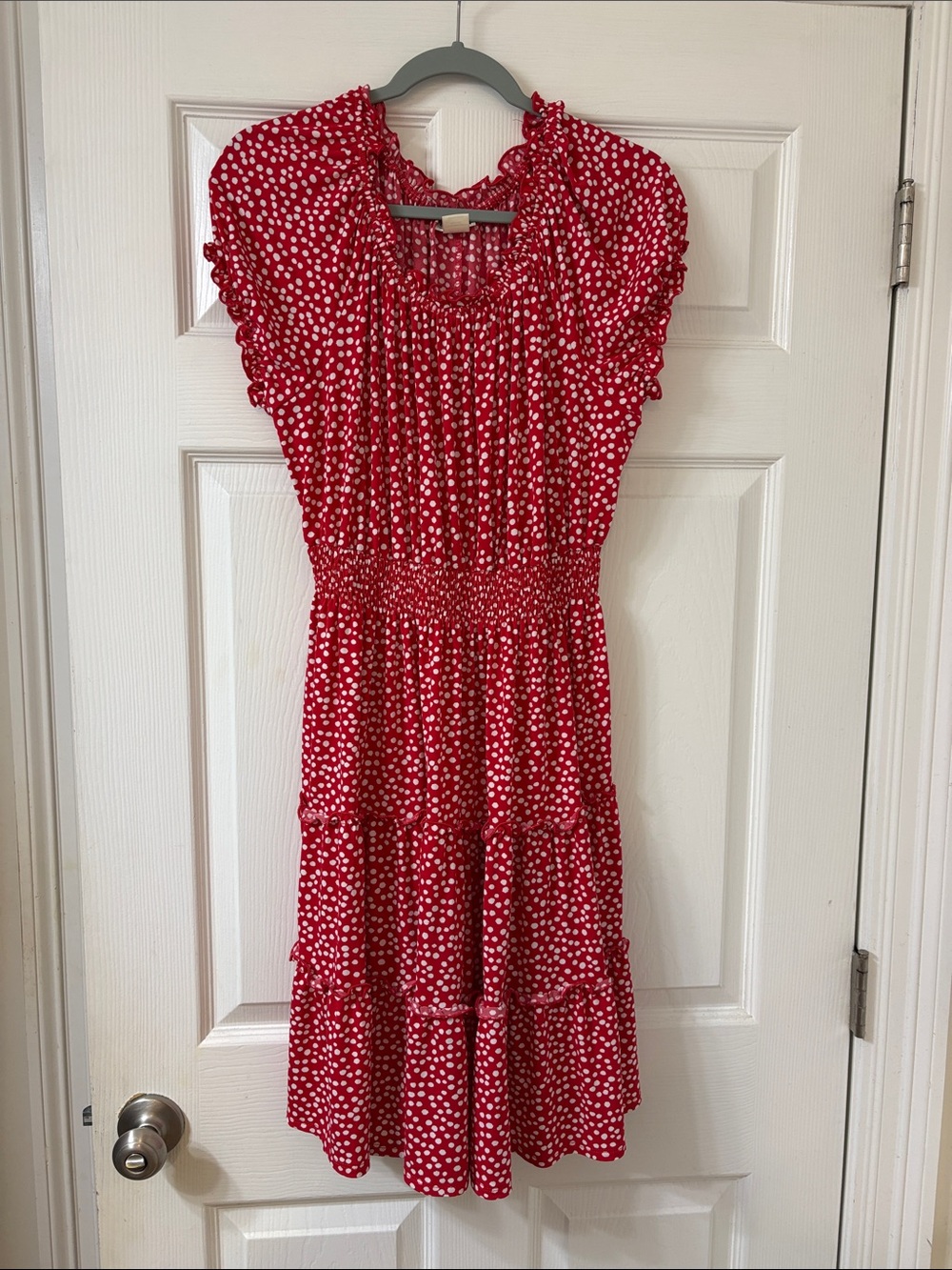 Enfocus Studio Red and White Polka Dot Dress